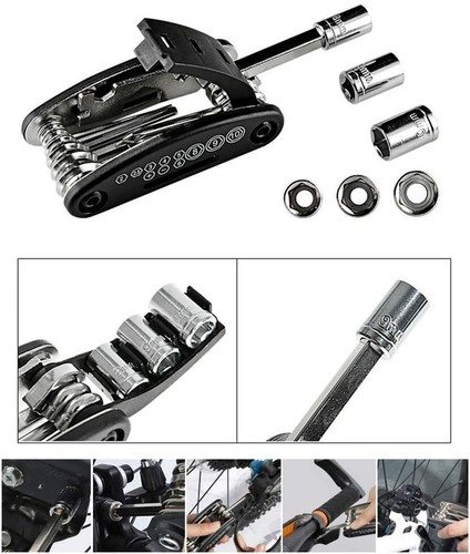 N1 Multifunktions Fahrrad Reparaturwerkzeuge Fahrrad 15 in 1 Wartungswerkzeuge Kits Set - Bild 5 von 7