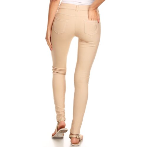 Women's 5 Pocket Color Jeggings Stretchy Pants Jeans Leggings Plus Size Included - Picture 38 of 229