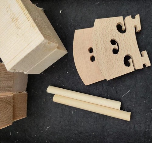 1 Set Spruce Violin linings Top Corner blocks INSIDE WOOD Blanks,Bass bar+bridge - Picture 5 of 10