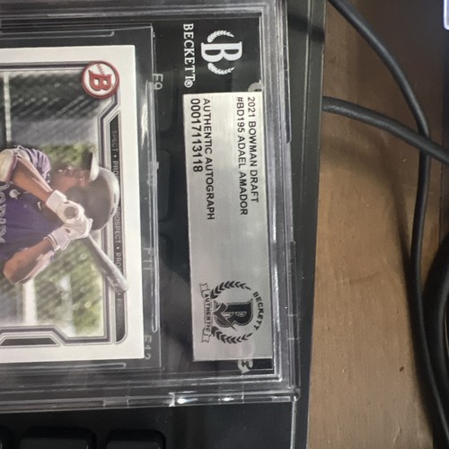 2021 Bowman Draft Adael Amador Beckett Certified Encased Auto! - Picture 2 of 3
