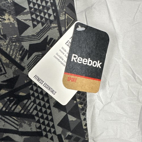 Leggings Reebok Athleisure Adulto Extra Small Nero Grigio Stampa Tribale Capri Stretto - Foto 5 di 9