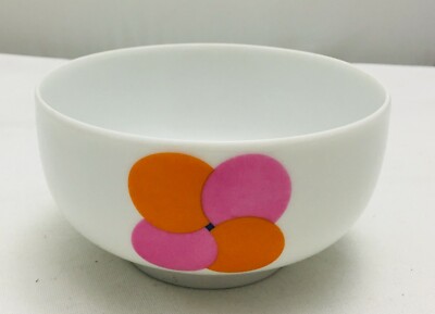 Rosenthal-Studio Line Plus-Naranja Rosa Círculos Mondial individual Tazón de fuente 11cm
