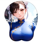 Chun Li Street Fighter Mousepad Boobs 3D Ergonomic Wrist Rest