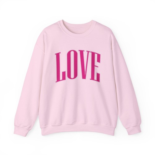 LOVE Valentine's Day Unisex Sweatshirt, Heart Print Pullover Jumper, Retro - Picture 14 of 19