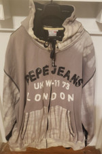 Pepe Jeans London Vintage Urban Wear Hoodie  Black Grey  UK W-11 73  5XL