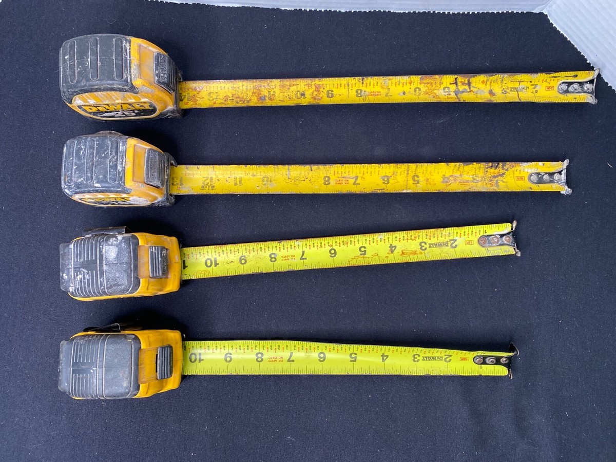 DeWalt TAPE MEASURE 4 PCS 16' & 25' PREOWNED DWHT38116 DWHT36107 DWHT36105 B15 DeWalt TAPE MEASURE 4 PCS 16' & 25' PREOWNED DWHT38116 DWHT36107 DWHT36105 B15