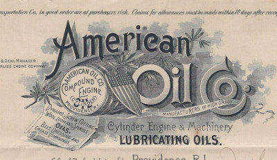 American OIL Co. Cylinder Engine & Machinery Lubricating 1895Antique Invoice A2Y