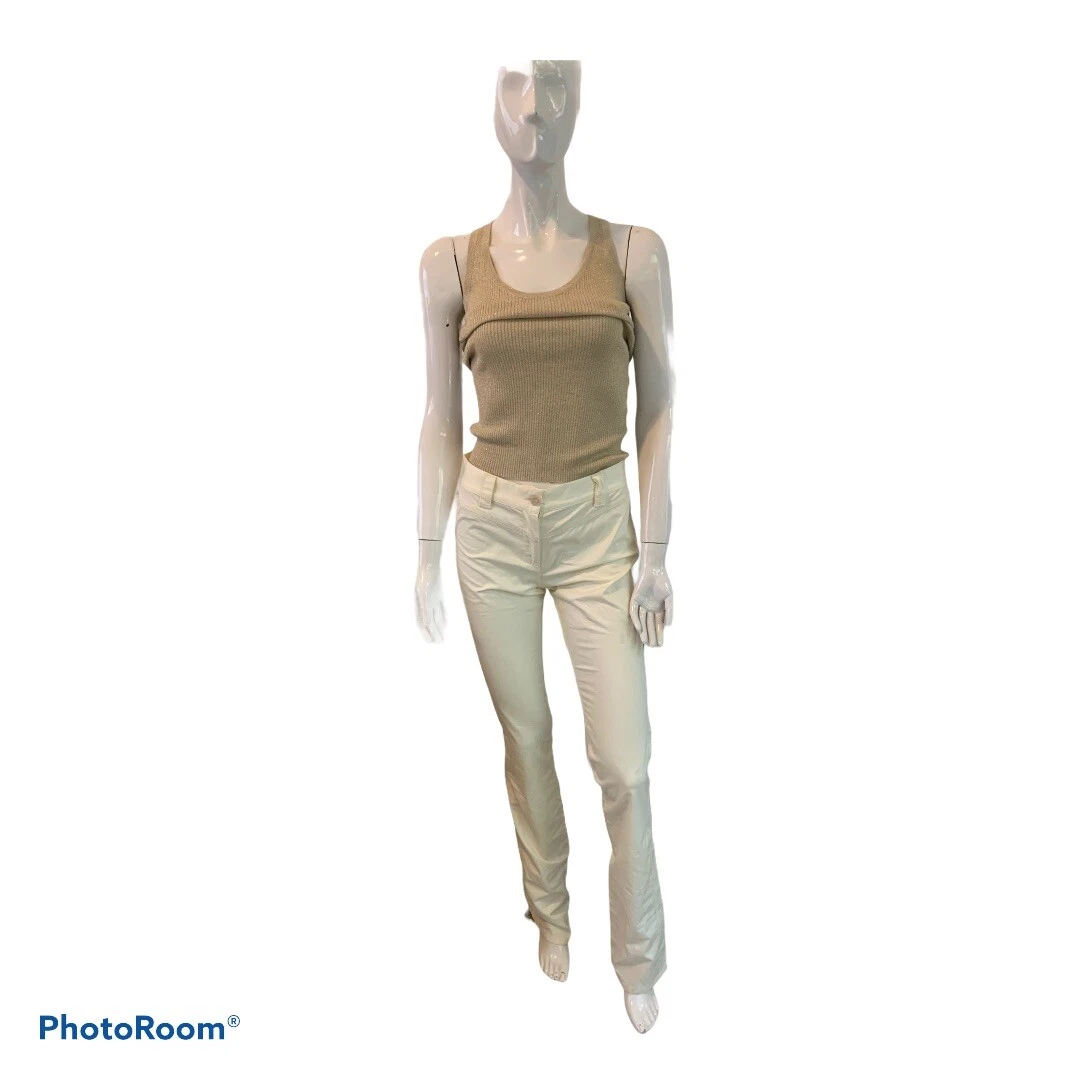 Pantaloni casual VALENTINO nuovi avorio vita media regular fit tasche posteriori XS