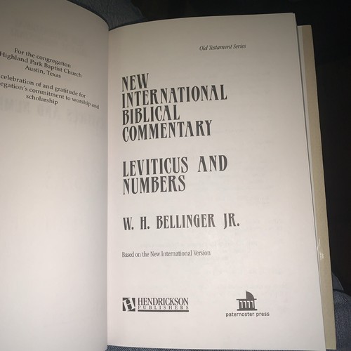 Leviticus and Numbers New International Biblical Commentary NIBC #3 HB Book - Bild 4 von 5