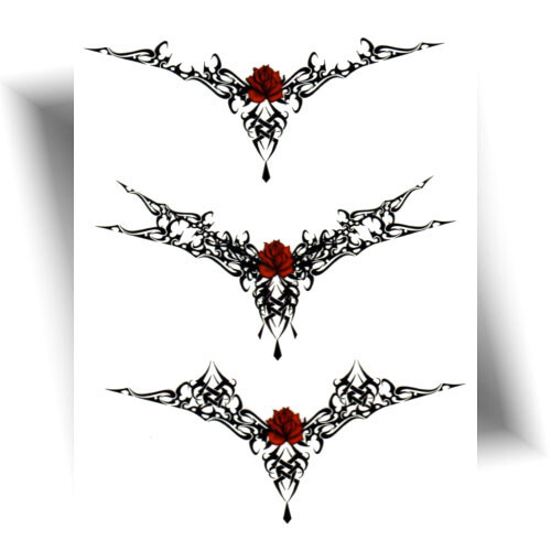 ►TATOUAGE TEMPORAIRE TRIPLE TRIBAL - Tattoo éphémère bas du dos - Sexy ◄