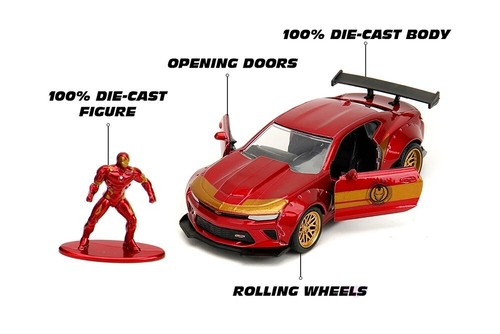 Marvel Avengers 2016 Chevrolet Camaro w Iron Man Jada 30309 Diecast 1:32, 5'' - Picture 8 of 22