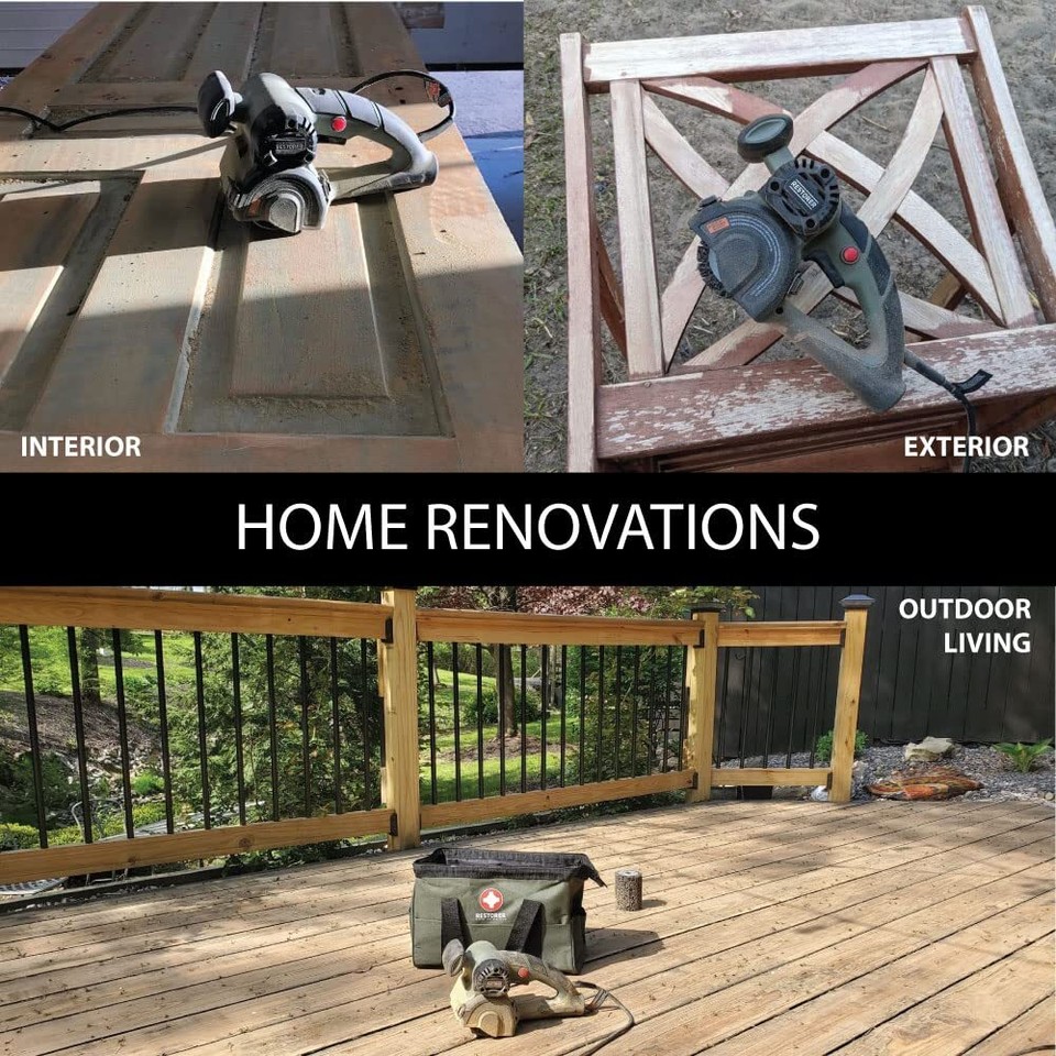 RESTORER Drum Sander Tool for Woodworking, Surface Conditioning, Buffer