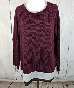 Womens-CHELSEA-amp-THEODORE-Long-Sleeve-Sweater-Split-Back-Chevron-M-L-Pink-Black