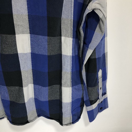 G-Star Raw Western Check Shirt Blue Flannel Heavy Cotton 'Brass Yoda' Men's XXL - Picture 17 of 18