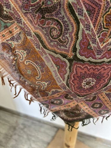 S10# Etro multicolore Shawl Silk&wool 53/46 inch made in italy - Picture 4 of 6