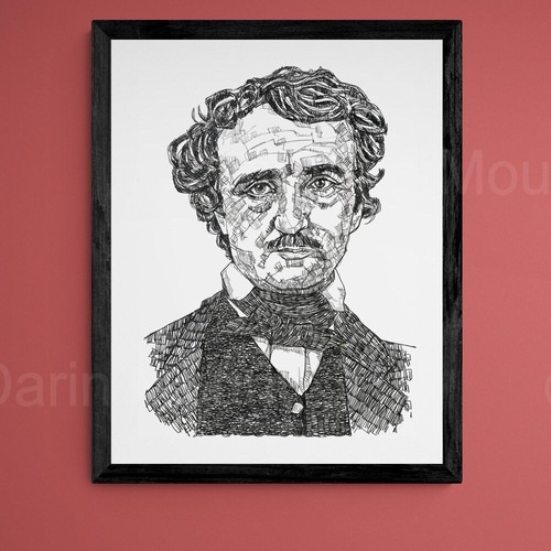 Edgar Allan Poe obra de arte original, El cuervo, Tell Tale Heart, libros, poesía - Imagen 6 de 7