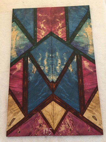 Gefärbte und stabilisierte Hybrid Box ältere Gitarrenplatte 0,44 x 14,5 x 22" SBM -175 - Bild 4 von 7