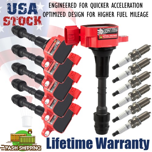 6 Ignition Coil & Iridium Spark Plug For 2005-2011 Nissan Frontier Xterra 4.0L - Picture 1 of 12