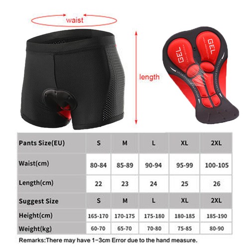 Arsuxeo Men Bike Shorts 3D Gel Padding Underwear MTB Bike Riding Shorts A5L7 - Picture 23 of 31