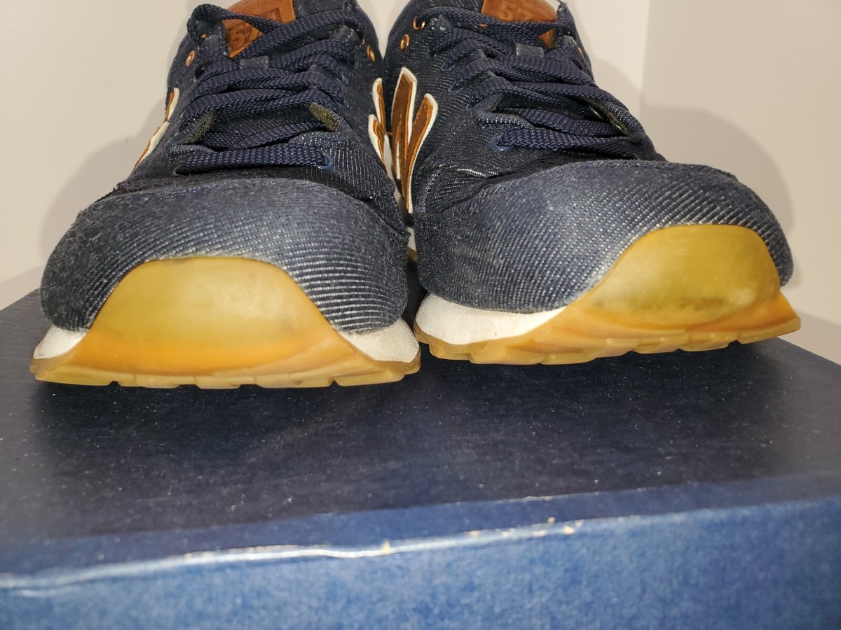 New Balance encap 574 men's lace up sneaker, color denim navy, size