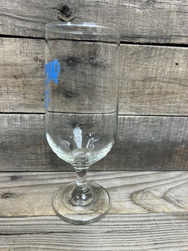 Vintage Set of 2 Olympia Beer Stemmed Glass Blue Horseshoe Logo Barware 7" Tall! - Picture 14 of 21