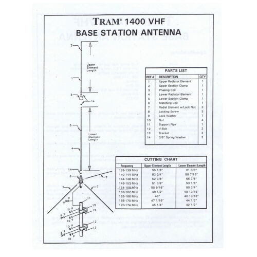 TRAM 1400 200-Watt 136 MHz to 174 MHz 6-dBd-Gain Aluminum Base Antenna with... - Picture 6 of 8