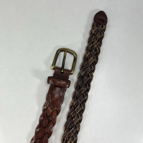 Brown Braided Genuine Leather Belt - Youth/Kids Size 20 - Picture 5 of 7