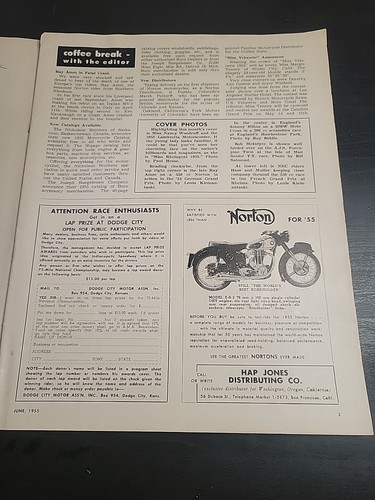 Vintage Motorcyclist Magazine Motorcycle June 1955 - Picture 8 of 12