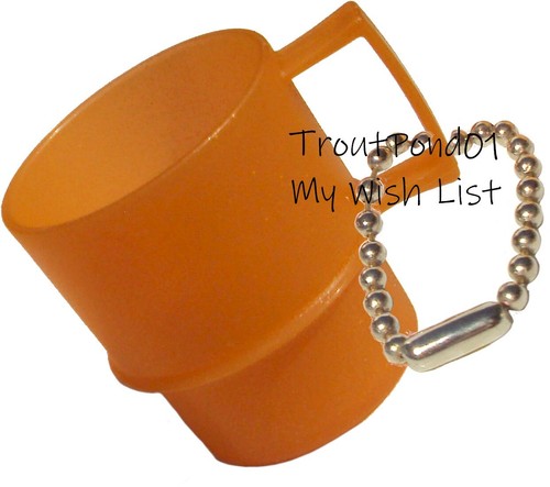 Tupperware Keychain Mini Mug Coffee Cup in Orange Sparkle Dazzle Glitter New - Picture 3 of 4