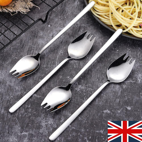 2 in 1 Stainless Steel Spork Spoon Fork Cutlery Utensil Combo Picnic Tableware - Picture 1 of 10