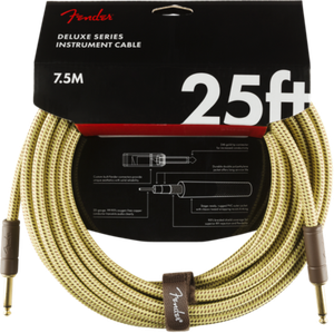 Fender-Deluxe-TWEED-Electric-Guitar-Instrument-Cable-Straight-Ends-25-039-ft
