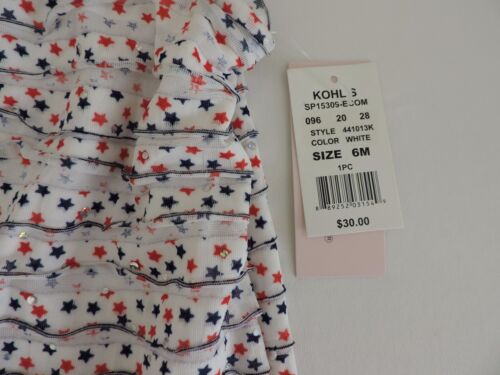 Little Lass Patriotic One Piece Outfit Patriotic Baby Girl 6M Summer Romper Bows - Picture 3 of 6