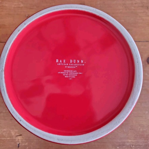 Rae Dunn Red Lid Cookie Jar DECK THE PAWS By Magenta Animals Pet Dog Cat Treats - Picture 11 of 12