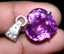 32.55 Ct GIE Certified Natural Purple Sapphire 925 Silver Pendant Loose Gemstone