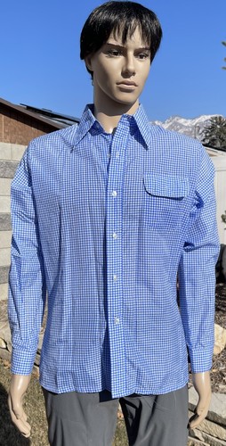 vintage 70s SASKA SKI parrott gingham check nylon wind shirt skyr scandia mens M - Picture 10 of 12