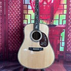 Us Acoustic Guitar Ebony freboard Abalone Flower Inlays High end configuration