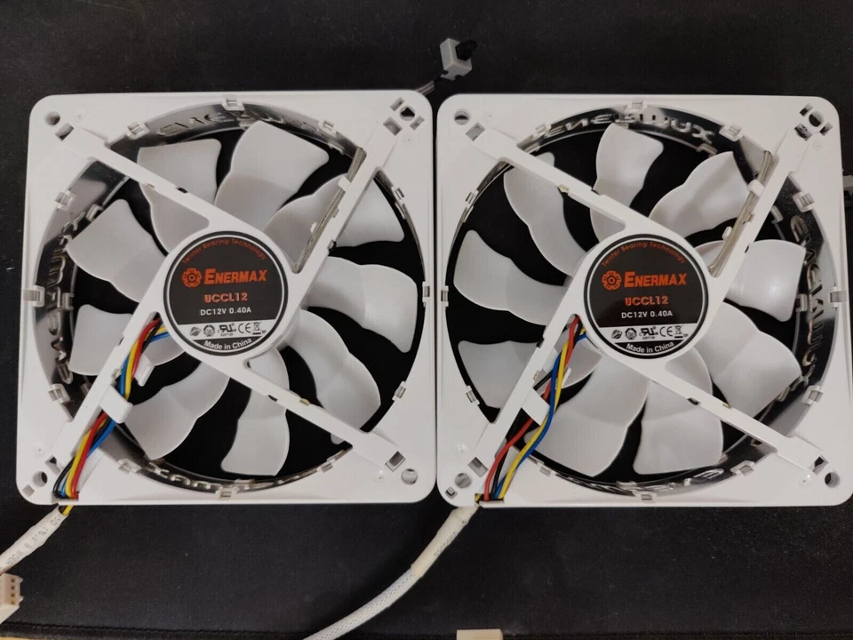 2x Enermax Cluster White LED 120mm Fan UCCL12 DC12V - Twister Bearing [2 Pack] - Image 2 of 2