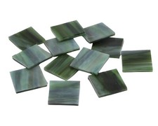 Rainforest Green Pearl Opal Triangles  Fusible 96  Mosaic Glass Tile Shapes