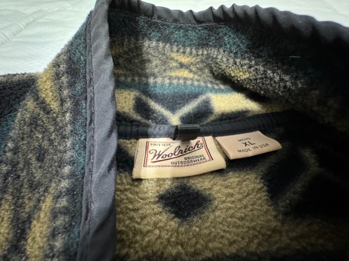 VTG WOOLRICH POLARTEC 1/4 SNAP NECK POLARTEC FLEECE PULLOVER GEOMETRIC SNOWFLAKE - Picture 3 of 12