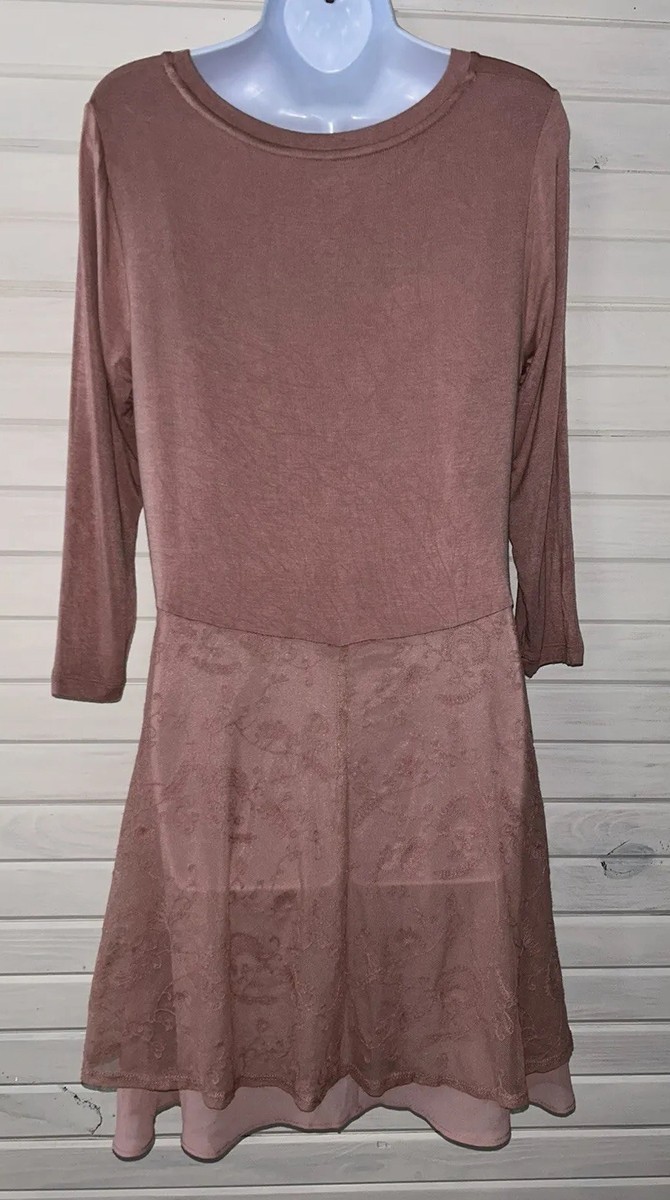 LOGO Lori Goldstein Sz SMALL Knit Top with Embroidered Mesh Detail