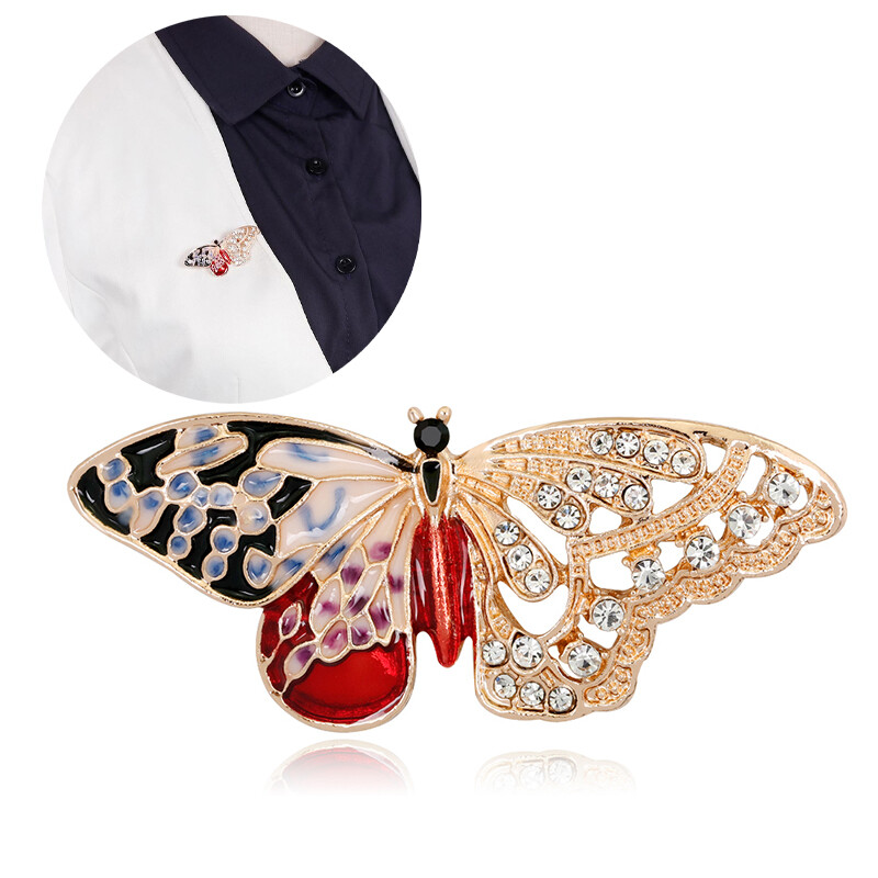 Schmetterling Tier Broschen Metall Strass Insekten Bankett Brosche Pins GeschBOD