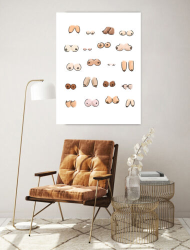Funny Bathroom Art Print, Feminist Print Gift, Boob Wall Art, Nice Tits Print - Picture 4 of 11