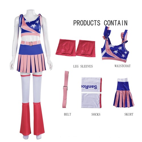 Lollipop Chainsaw Juliet Starling Cosplay Costume Blue Pink Purple Tops Skirt - Picture 4 of 24