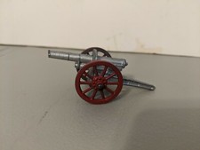 Vintage Barclay Manoil Hollow Cast Field Cannon,Red Metal Wheels