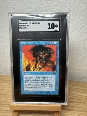 Force of Will SGC 10 GEM Mint *** MTG Alliances Graded Vintage