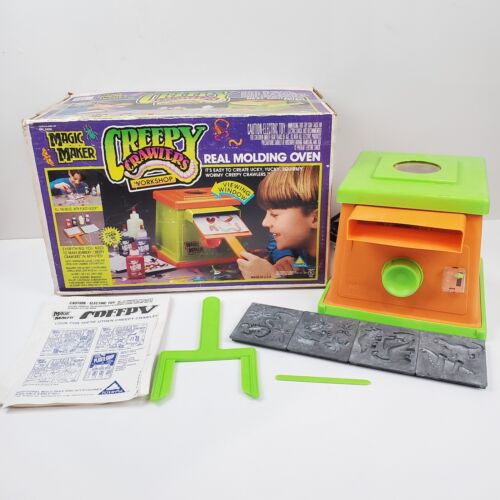 De colección 1992 Magic Maker Creepy Crawlers Workshop Bug Maker 4 moldes caja instrucciones - Imagen 1 de 21
