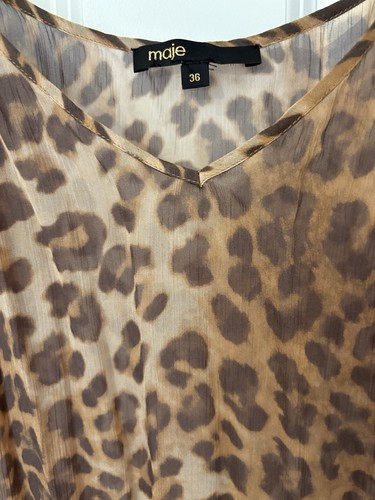 Maje Leopard Print Mini Dress Size Small - Picture 5 of 10