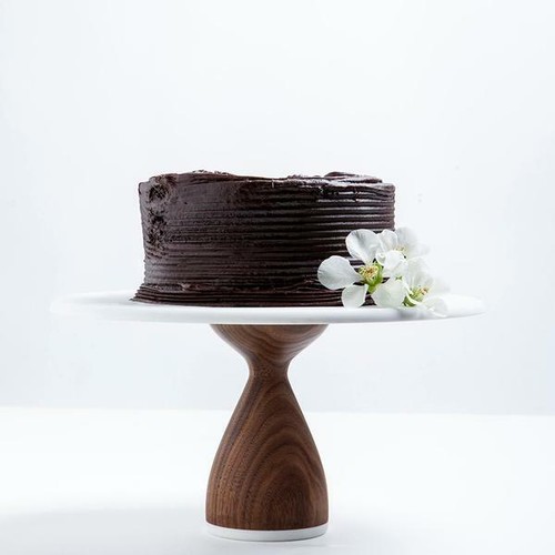American Heirloom Hardwood Walnut Cake Stand with Thick Base - Picture 2 of 2