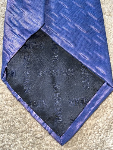 Balmain Purple Textured Tie 100% Silk - Picture 3 of 4