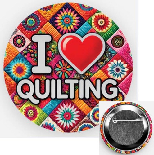 "I LOVE QUILTING" -QUILTER MAGNETS QUILT DRINK COASTERS QUILT BUTTONS KEYCHAINS - Picture 20 of 22